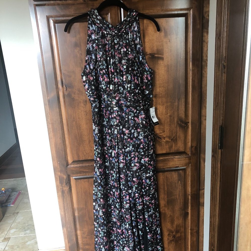 Adrianna Papell Women's Folied Printed Chiffon Dress